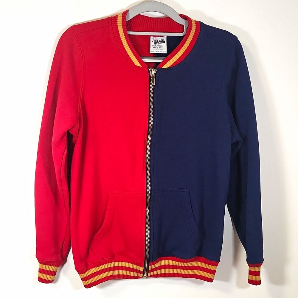 Suicide Squad Joker Full Zip Colorblock Sweatshirt Pockets S